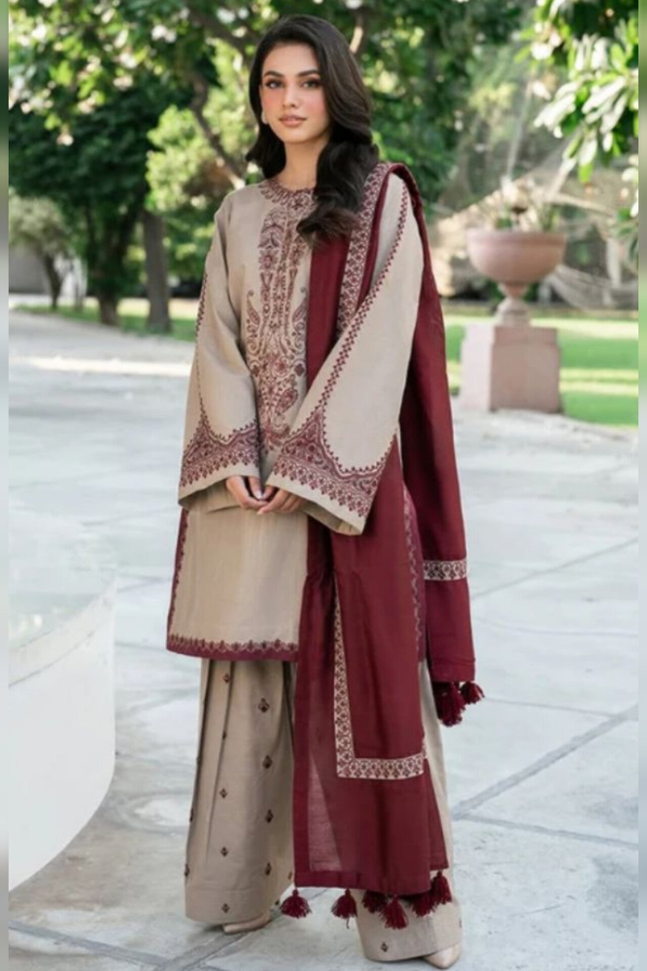 Khaadi D # 258 - 01 | 3PC Luxury Lawn | Chiffon Printed Duppata