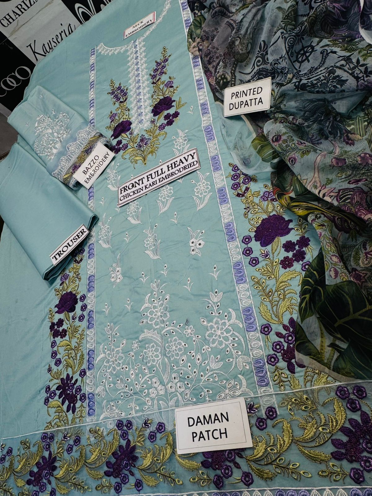 Zara Shahjahan D # 253 - 01 | 3PC Luxury Lawn | Chiffon Printed Duppata