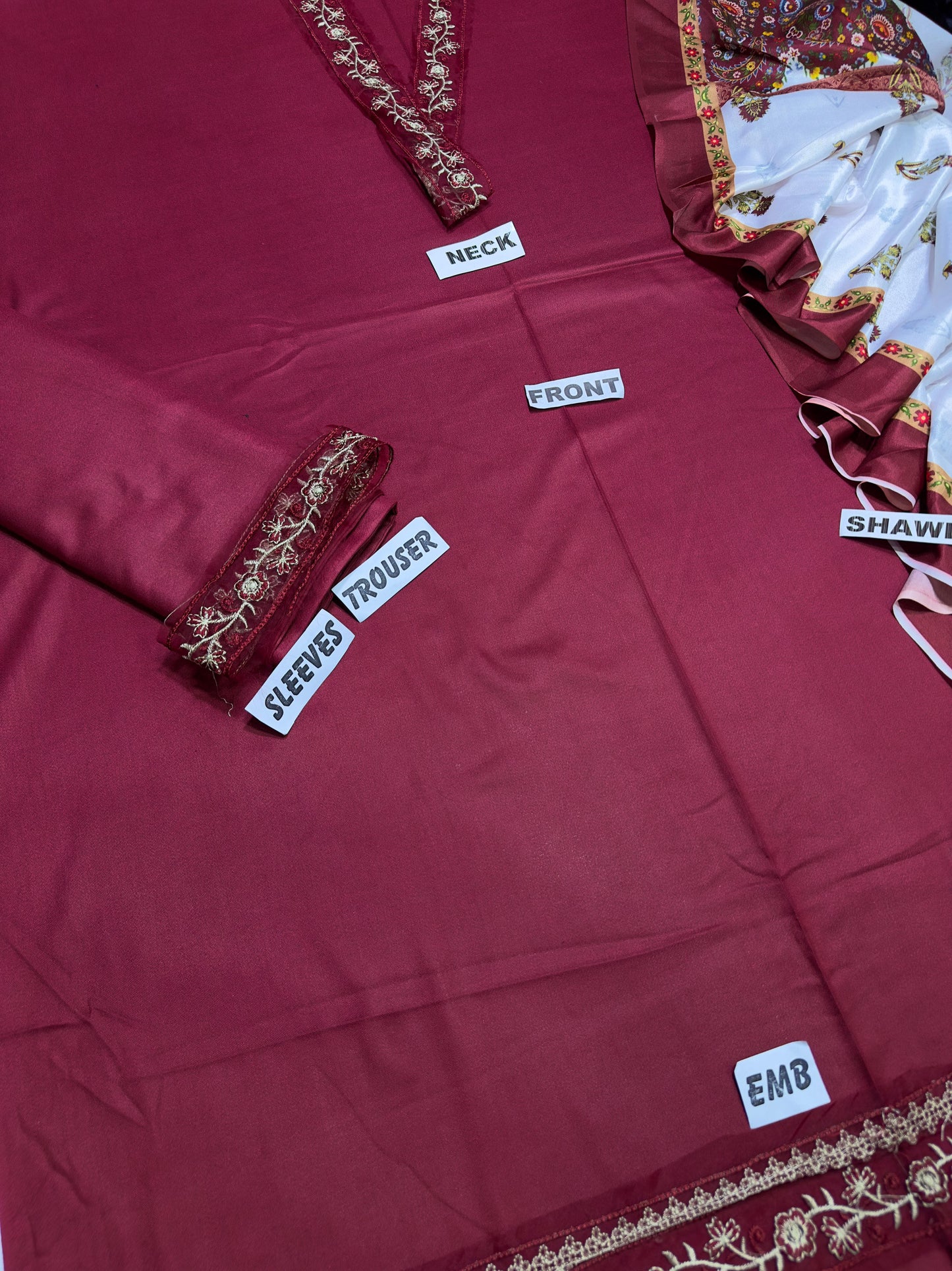 Ziva D # 119- 01| 3PC Luxury Dhanak | print twill Pashmina wool shawl