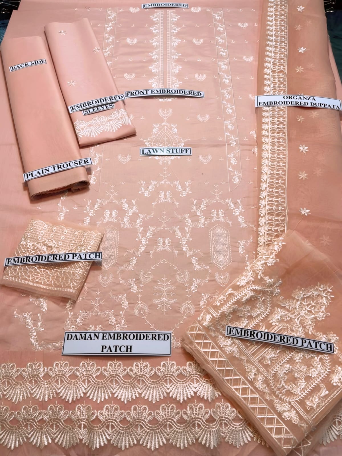 Zara Shahjahan D # 218 - 01 | 3PC Luxury Lawn | Embroidered Organza Dupatta With Embroidered Pallu