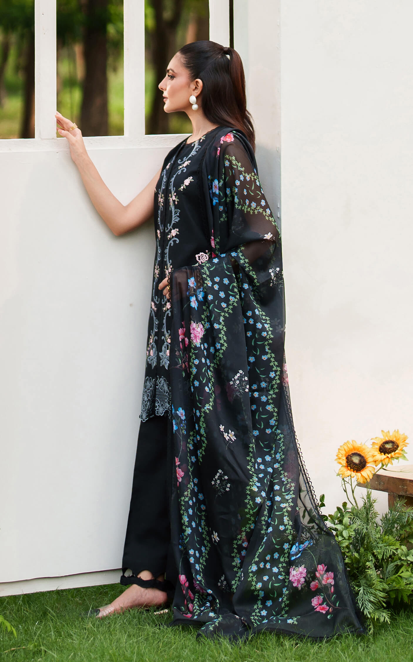 Asifa & Nabeel D # 193 - 01 | 3PC Luxury Dhanak | Printed Wool Shawl