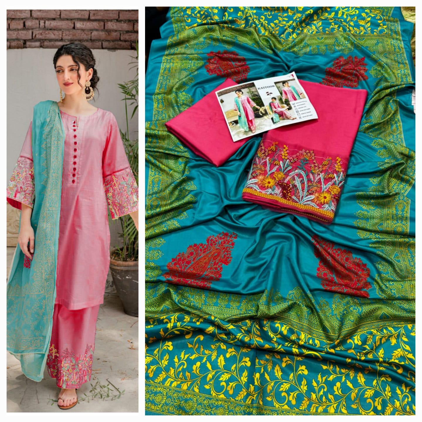 Aisling D # 275 - 03 | 3PC Luxury Dhanak | Couture Wool Print Shawl