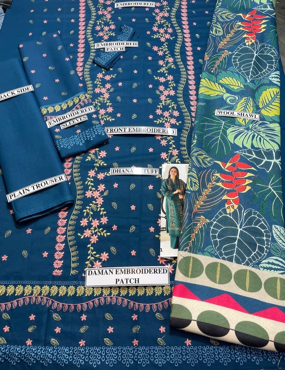 Sobia Nazir D # 111-01| 3PC Luxury Dhanak | Embroidered Dhank Shawl