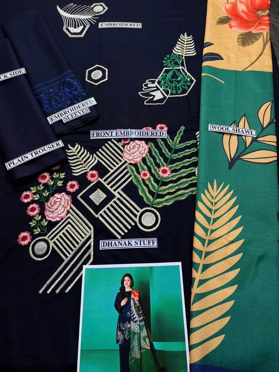 Nishat D # 117- 01| 3PC Luxury Dhanak | printed wool Shawl