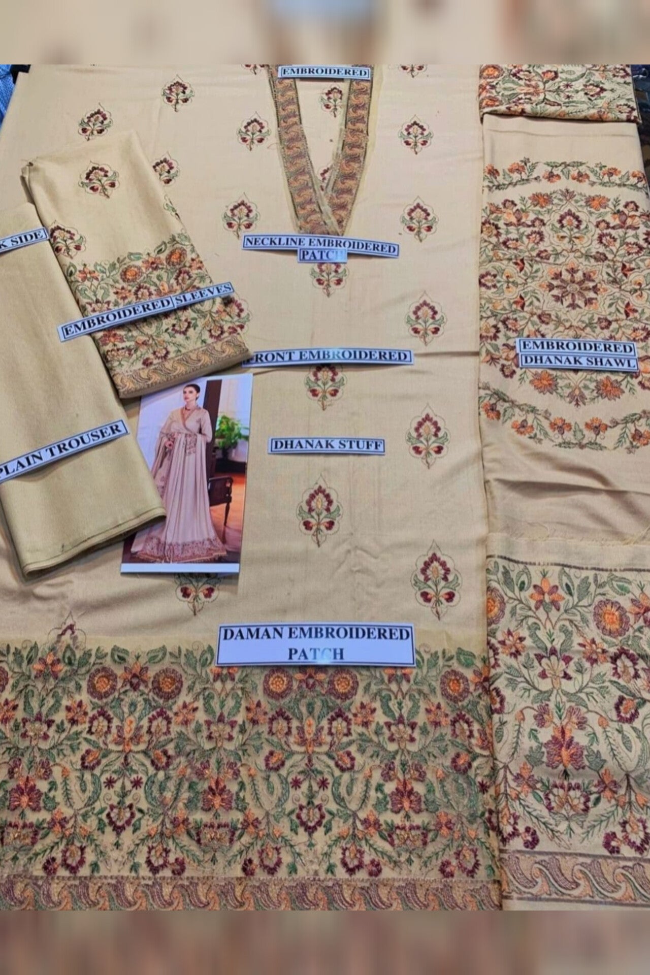 Bareeze D # 104 - 01 | 3PC Luxury Dhanak | Dhanak Shawl