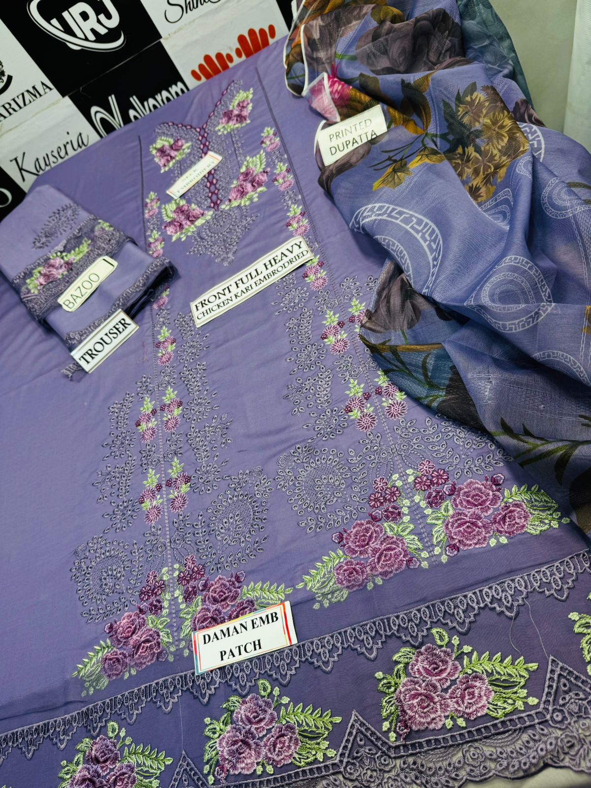 Zara Shahjahan D # 246 - 01 | 3PC Luxury Lawn | Slub Monar Juggard Printed Dupatta