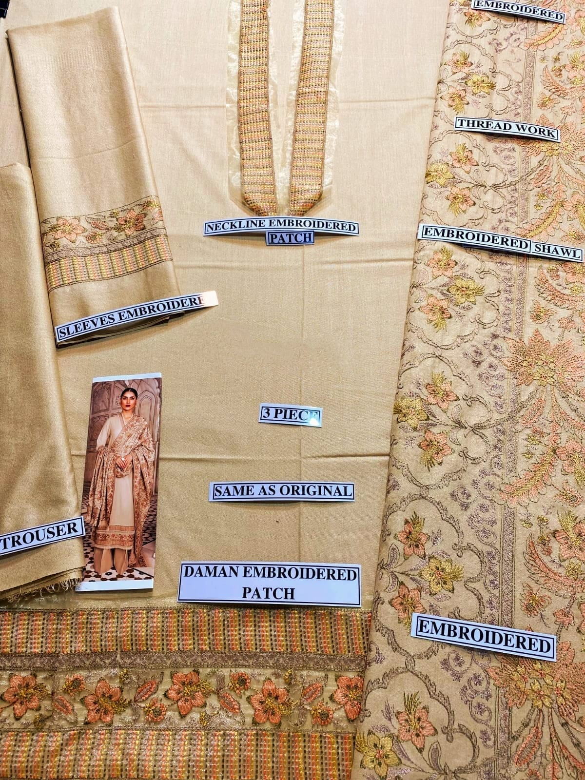 Bareeze 159- 01 3PC Luxury Dhanak |Embroidered Dhanak Shawl