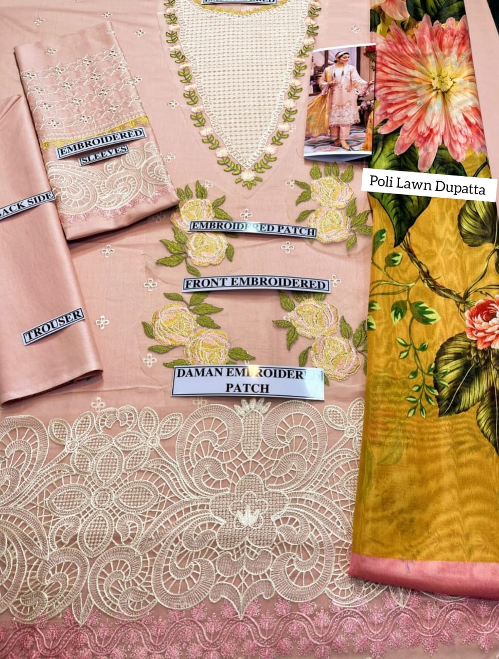 Mushq D # 208 - 01 | 3PC Luxury Lawn | Printed Poly Lawn Duppata