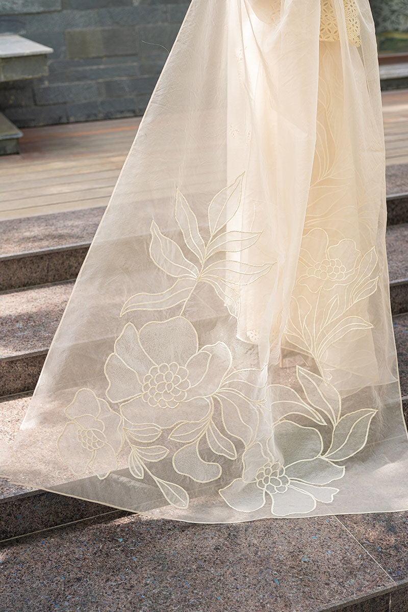 Mushq D # 260 - 01 | 3PC Luxury Lawn | Organza Embroidered Duppata