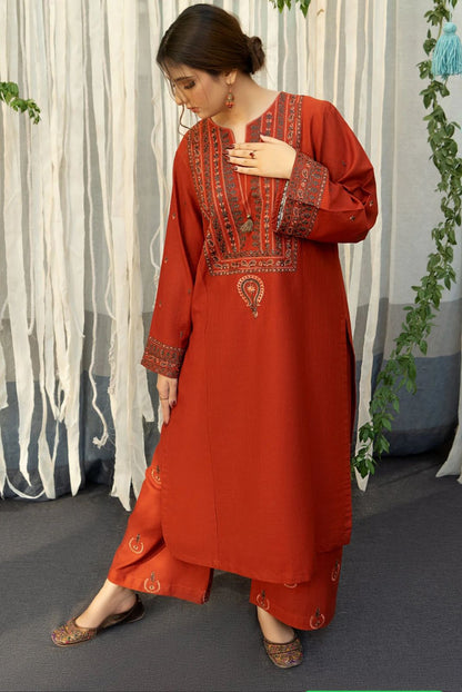 Urge D # 225 - 02B | 3pc Heavy Dhanak with Digital Printed Wool Shawl