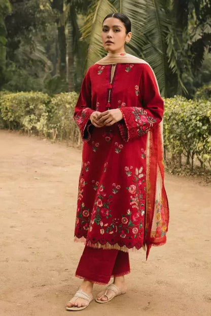 Coco By Zara Shahjahan D # 99 - 01 | 3PC Luxury Dhanak | Digital Printed Twill Pashmina Wool Shawl