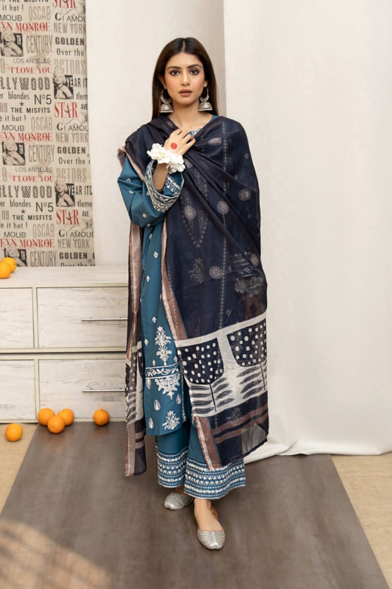 Urge D # 96 - 01 | 3PC Luxury Dhanak | Digital Printed Twill Pashmina Wool Shawl