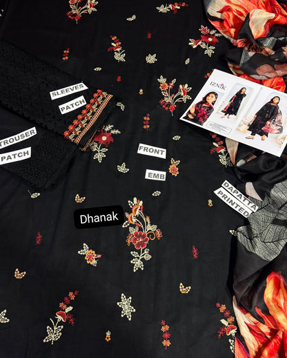 Iznik D # 176 - 01 | 3PC Luxury Dhanak |  Digital Printed Twill Pashmina Wool Shawl