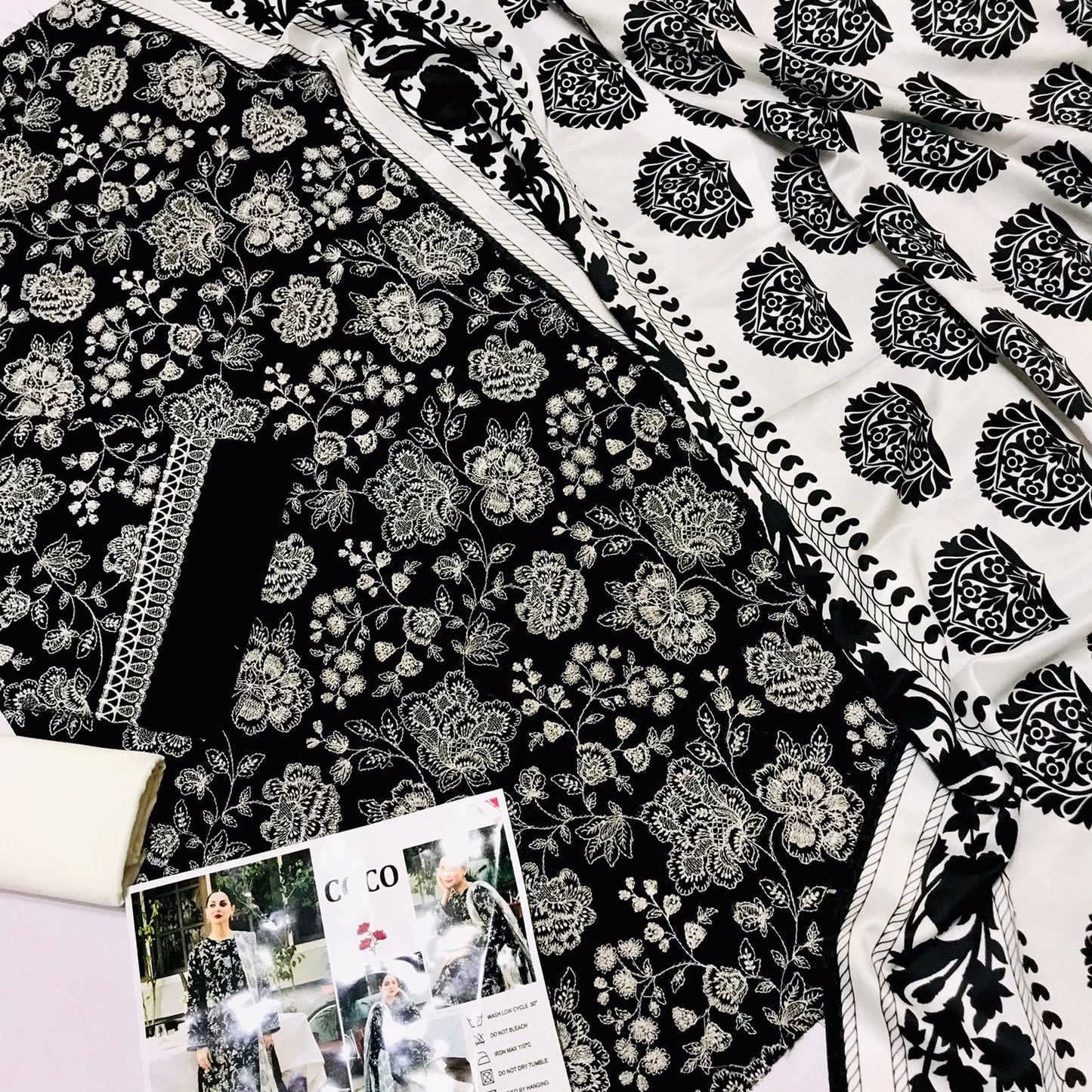 Coco By Zara Shahjahan D # 188 - 01 | 3PC Luxury Dhanak | Digital Printed Twill Pashmina Wool Shawl