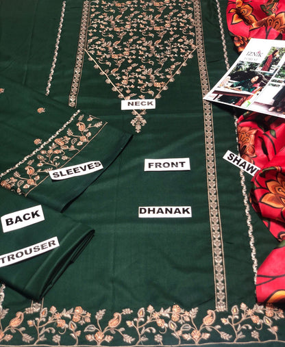 Coco by zara Shahjahan # 147 - 01| 3PC Luxury Dhanak |printed Shawl