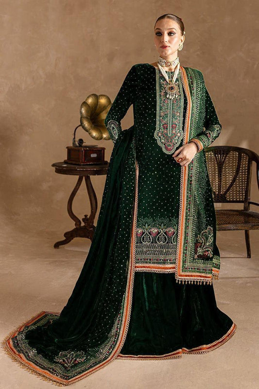 Alvion D # 225 - 01 | 3pc Luxury Velvet | Ready-to-wear Embroidered Velvet Micro 9000