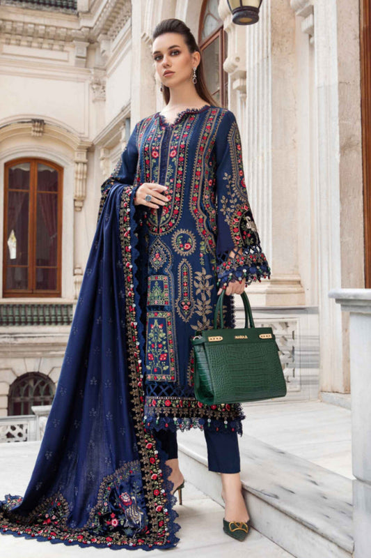 Maria B. 157- 01 3PC Luxury Dhanak |Embroidered Dhanak Shawl