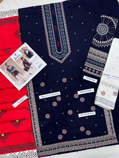 Jazmin D # 23 - 01 | 3PC Luxury Dhanak | Digital Dhanak Wool Shawl