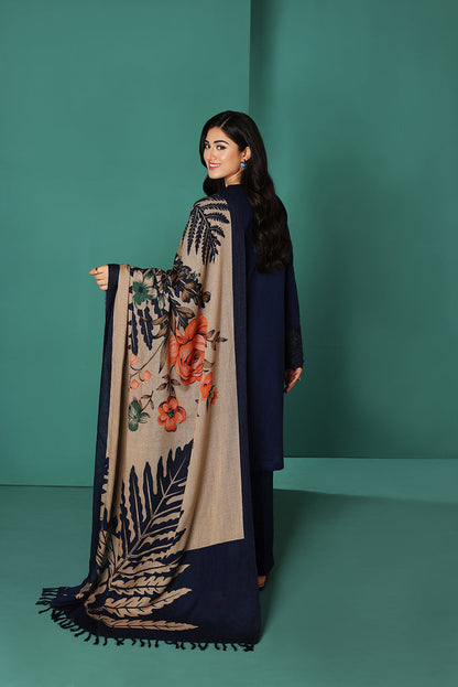 Nishat D # 117- 01| 3PC Luxury Dhanak | printed wool Shawl