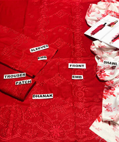 Coco by Zara Shahjahan D # 127- 01| 3PC Luxury Dhanak | print twill Pashmina wool shawl