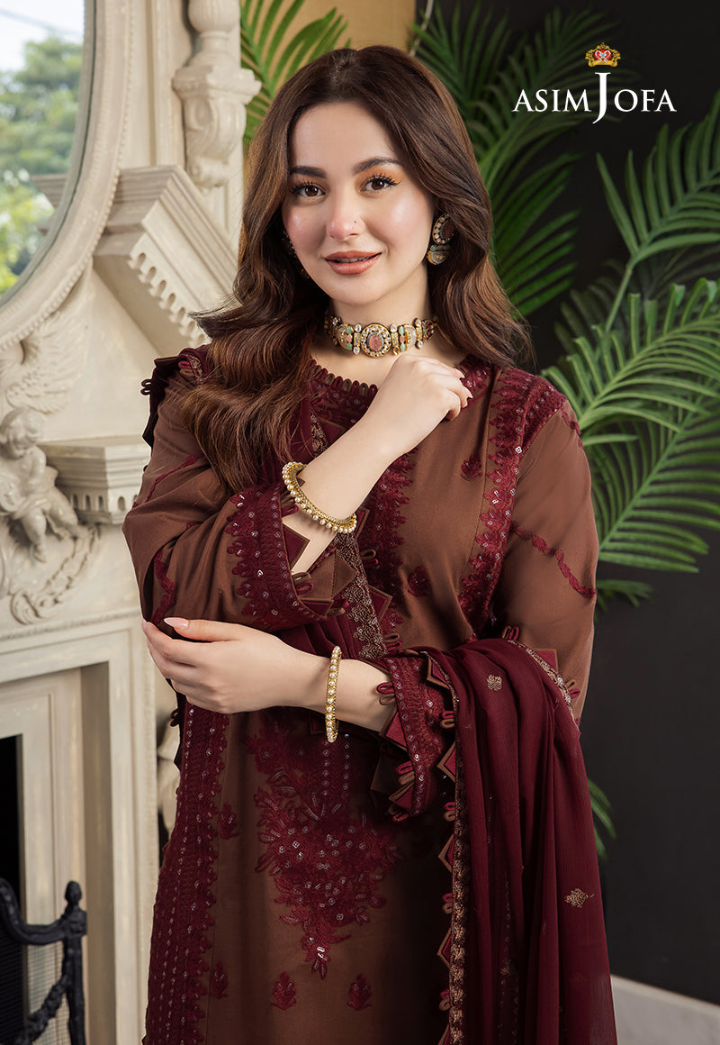 Asim Jofa D # 22 - 01 | 3PC Luxury Dhanak | Embroidered Dhanak Shawl