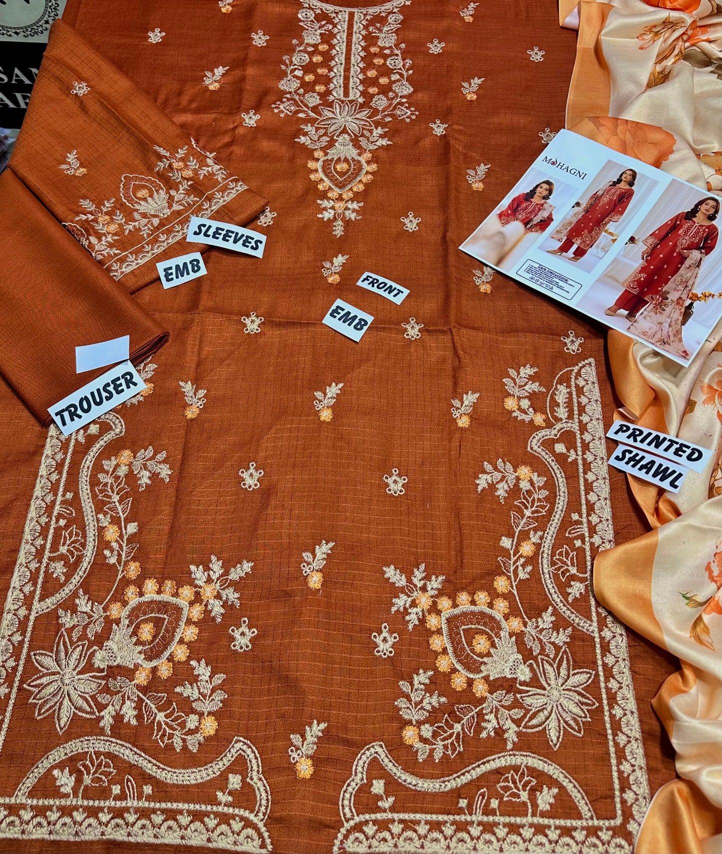 Mohagni D # 93 - 01 | 3PC Luxury Dhanak | Digital Printed Twill Pashmina Wool Shawl