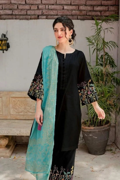 Aisling D # 275 - 02 | 3PC Luxury Dhanak | Couture Wool Print Shawl