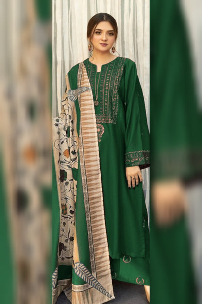 Urge D # 17 - 01 | 3PC Luxury Dhanak | Culture wool Print shawl