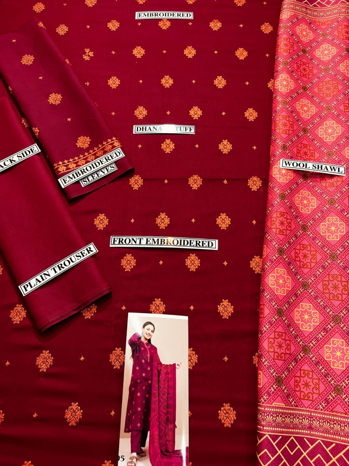 Kayseria | 163- 01 3PC Luxury Dhanak | Dhanak wool Shawl