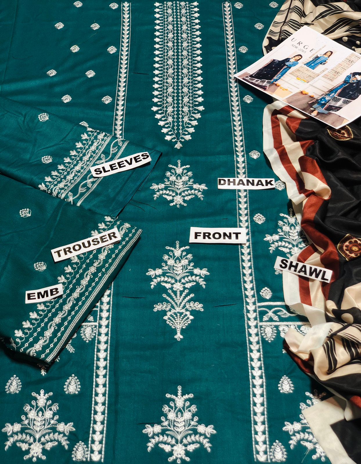 Urge D # 96 - 01 | 3PC Luxury Dhanak | Digital Printed Twill Pashmina Wool Shawl