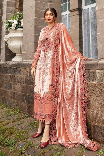 Alvion D # 227 - 01 | 3pc Luxury Velvet |  Embroidered Velvet shawal