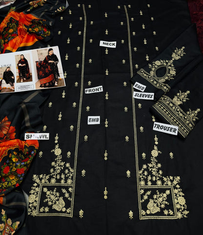 Urge D # 123- 03| 3PC Luxury Dhanak | print twill Pashmina wool shawl