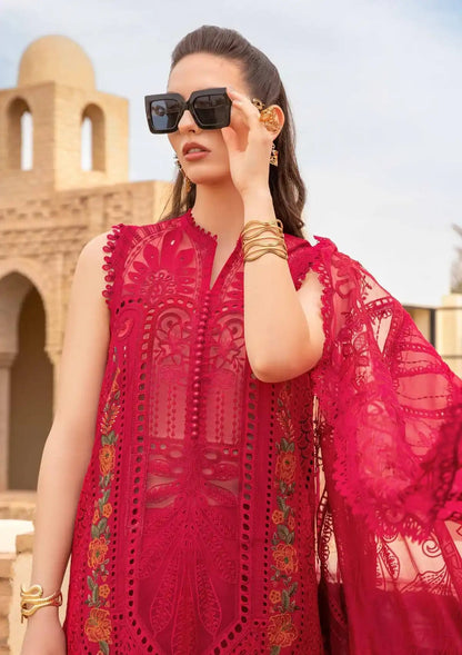 Maria B D # 276 - 01 | 3PC Printed Lawn | Printed Organza Duppata with Embroidered Pallu