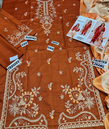 Mohagni D # 93 - 01 | 3PC Luxury Dhanak | Digital Printed Twill Pashmina Wool Shawl