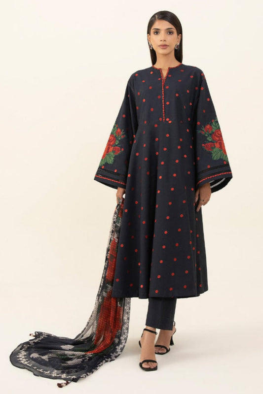 Sapphire D#140- 1|3PC Dhanak| Digital printed Twill pashmina wool shawl