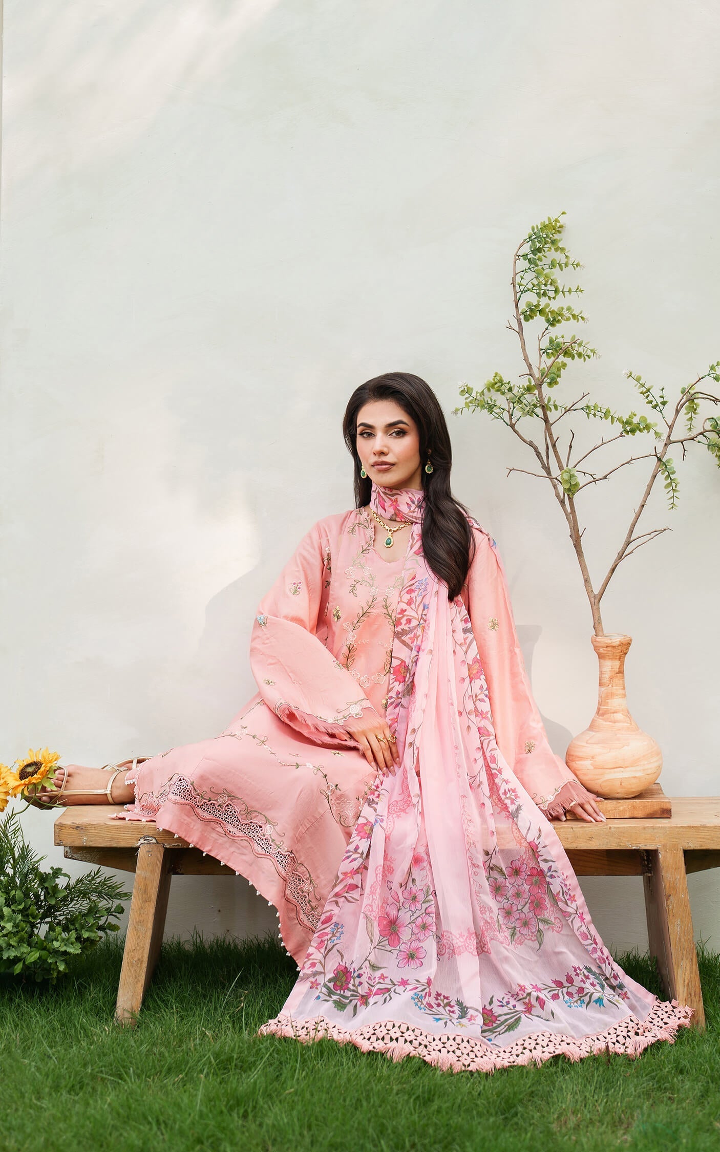 Asifa & Nabeel  D # 192 - 01 | 3PC Luxury Dhanak | Printed Wool Shawl