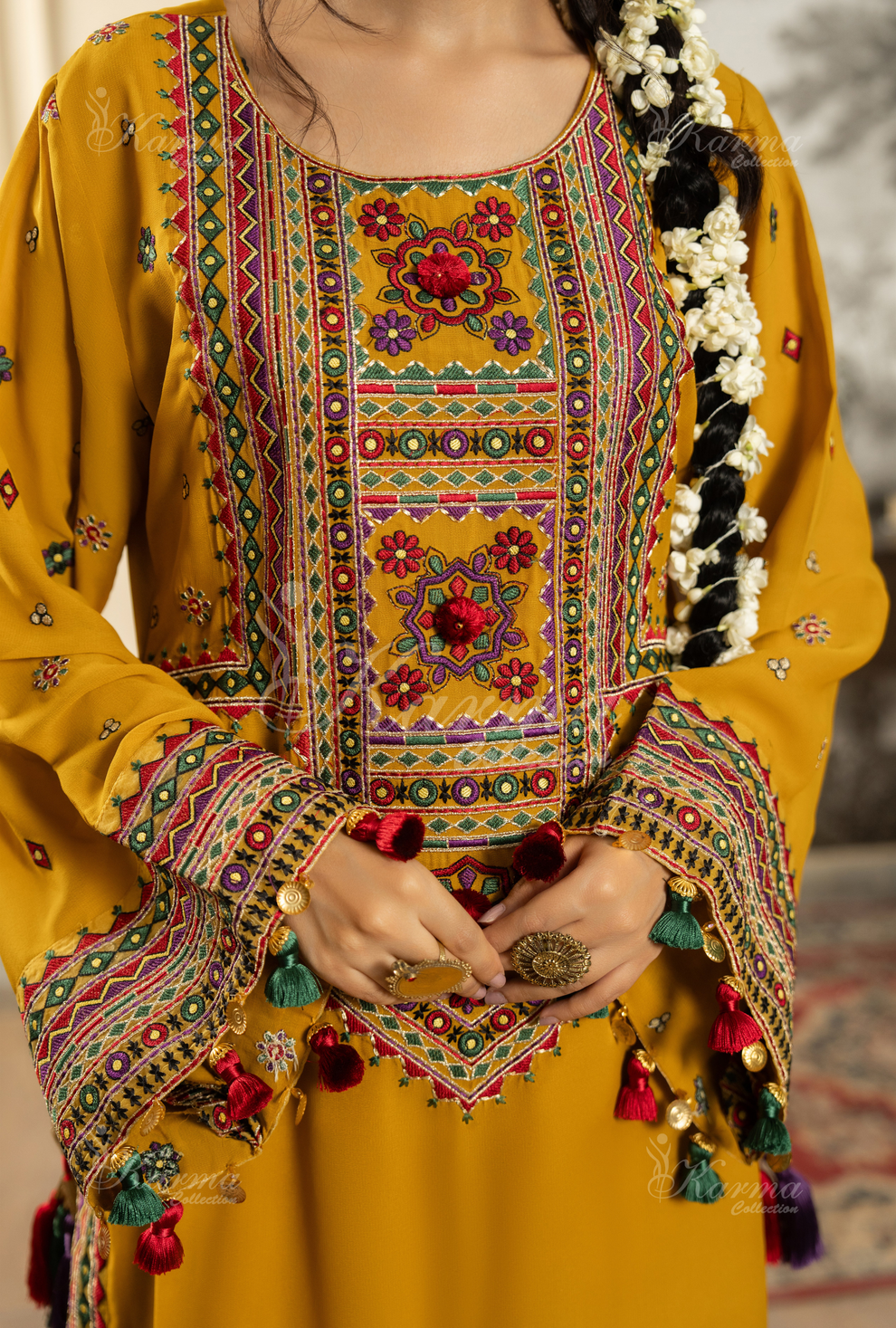 Karma D # 191 - 01 | 3PC Luxury Dhanak | Printed Wool Shawl