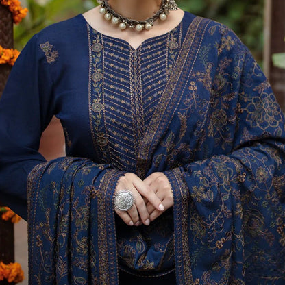 Bareeze D # 116- 01| 3PC Luxury Dhanak | printed wool Shawl