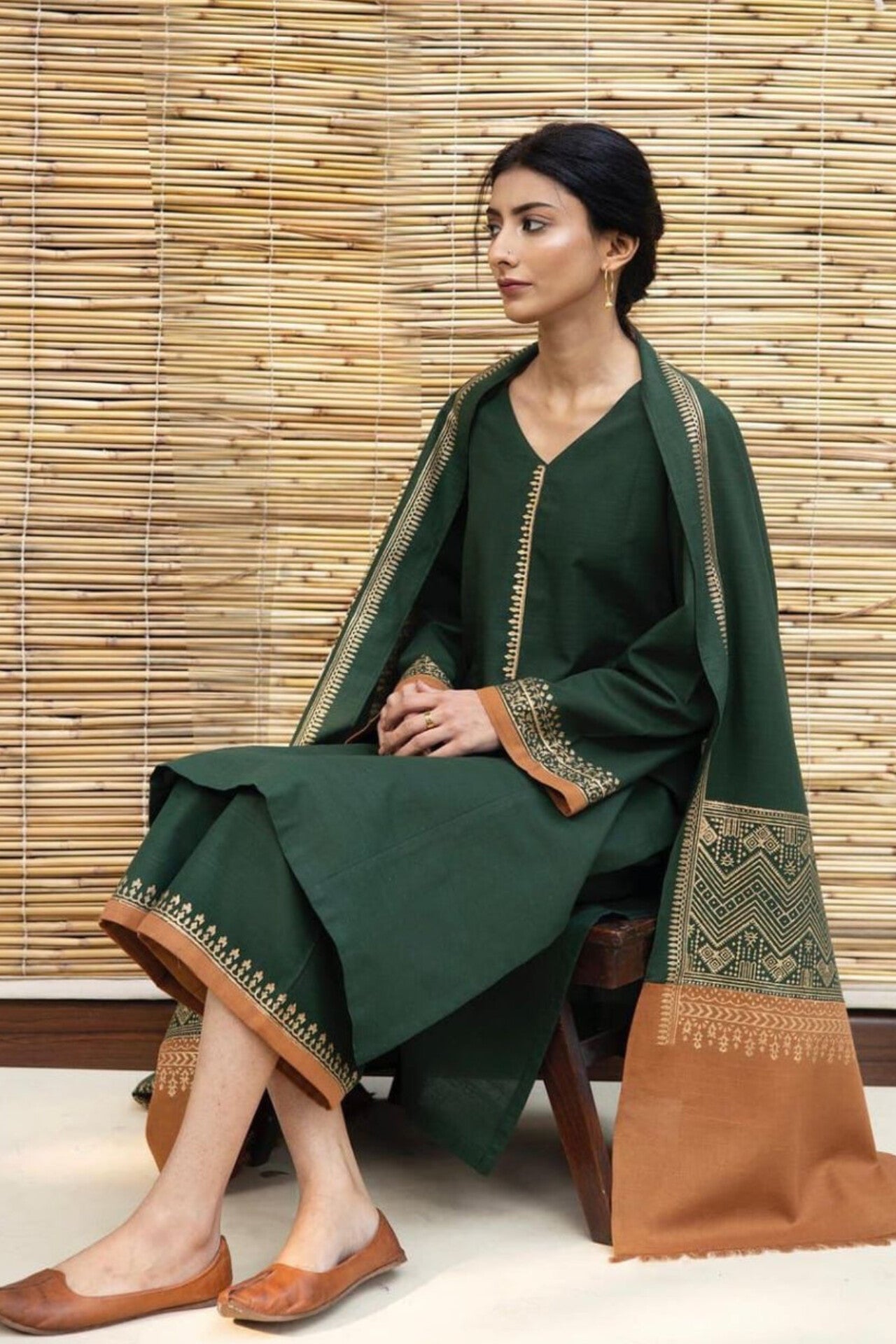 Dyot D # 10 - 02 | 3PC Luxury Dhanak | Couture Wool Print Shawl