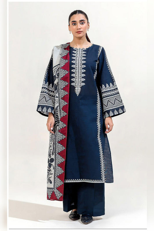 Sapphire D # 216 - 01 | 3PC Luxury Dhanak| Digital Printed Twill Pashmina shawl