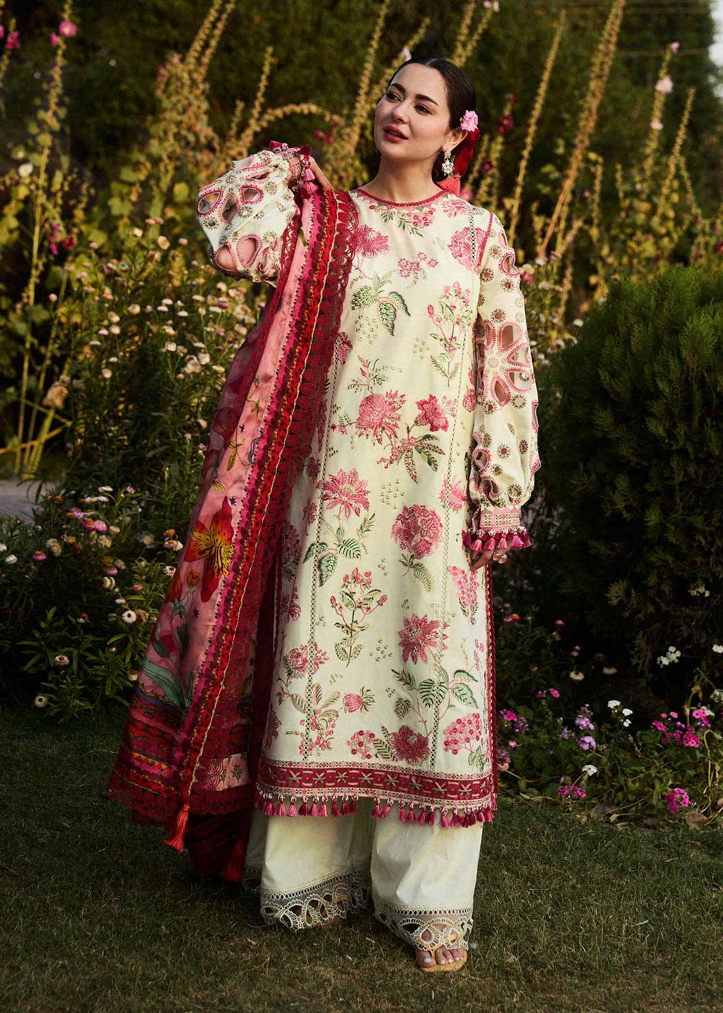 Husaain Rehar D # 186- 01 | 3PC Luxury Dhanak | Printed Wool Shawl