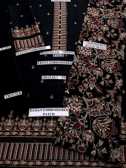 Bareeze D # 113- 01| 3PC Luxury Dhanak | printed wool Shawl