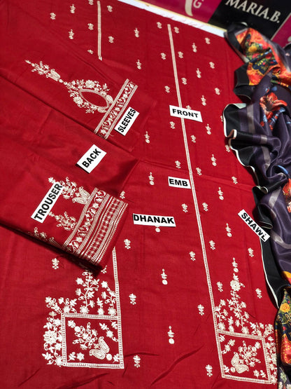 Urge D # 100 - 01 | 3PC Luxury Dhanak | Digital Printed Twill Pashmina Wool Shawl