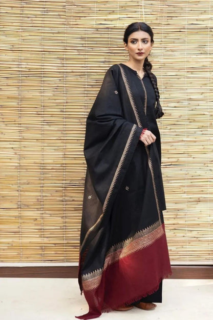 Dyot D # 10 - 03 | 3PC Luxury Dhanak | Couture Wool Print Shawl