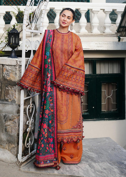 Hussain Rehar D # 189 - 01 | 3PC Luxury Dhanak | Printed Wool Shawl
