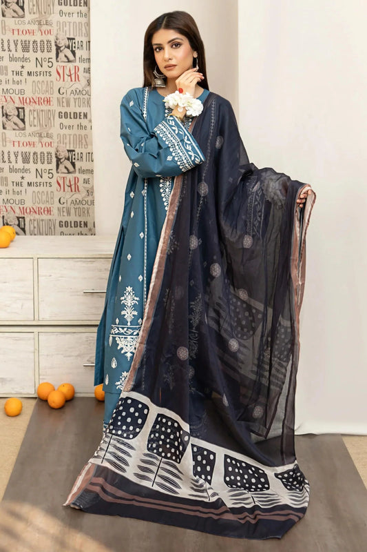 Urge D # 125- 02| 3PC Luxury Dhanak | print twill Pashmina wool shawl