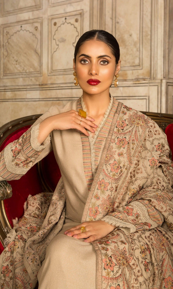 Bareeze 159- 01 3PC Luxury Dhanak |Embroidered Dhanak Shawl