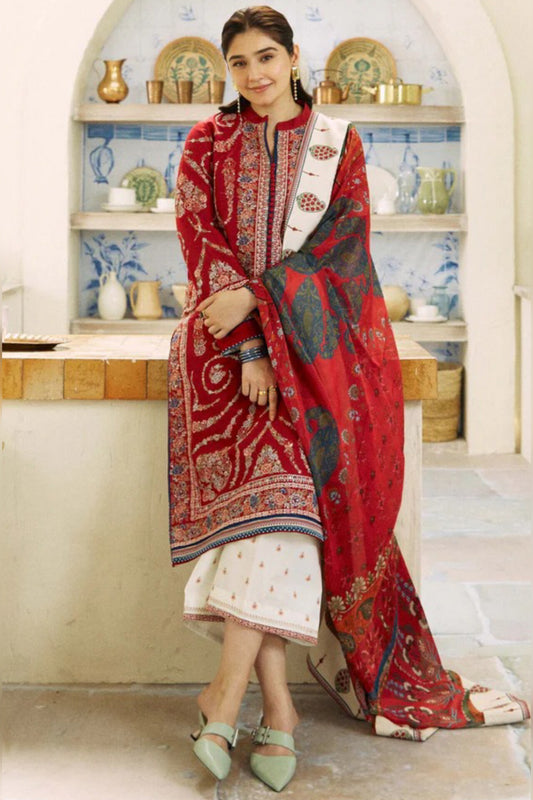 Coco by zara shah D#141- 1|3PC Dhanak|Digital printed Twill pashmina wool shawl