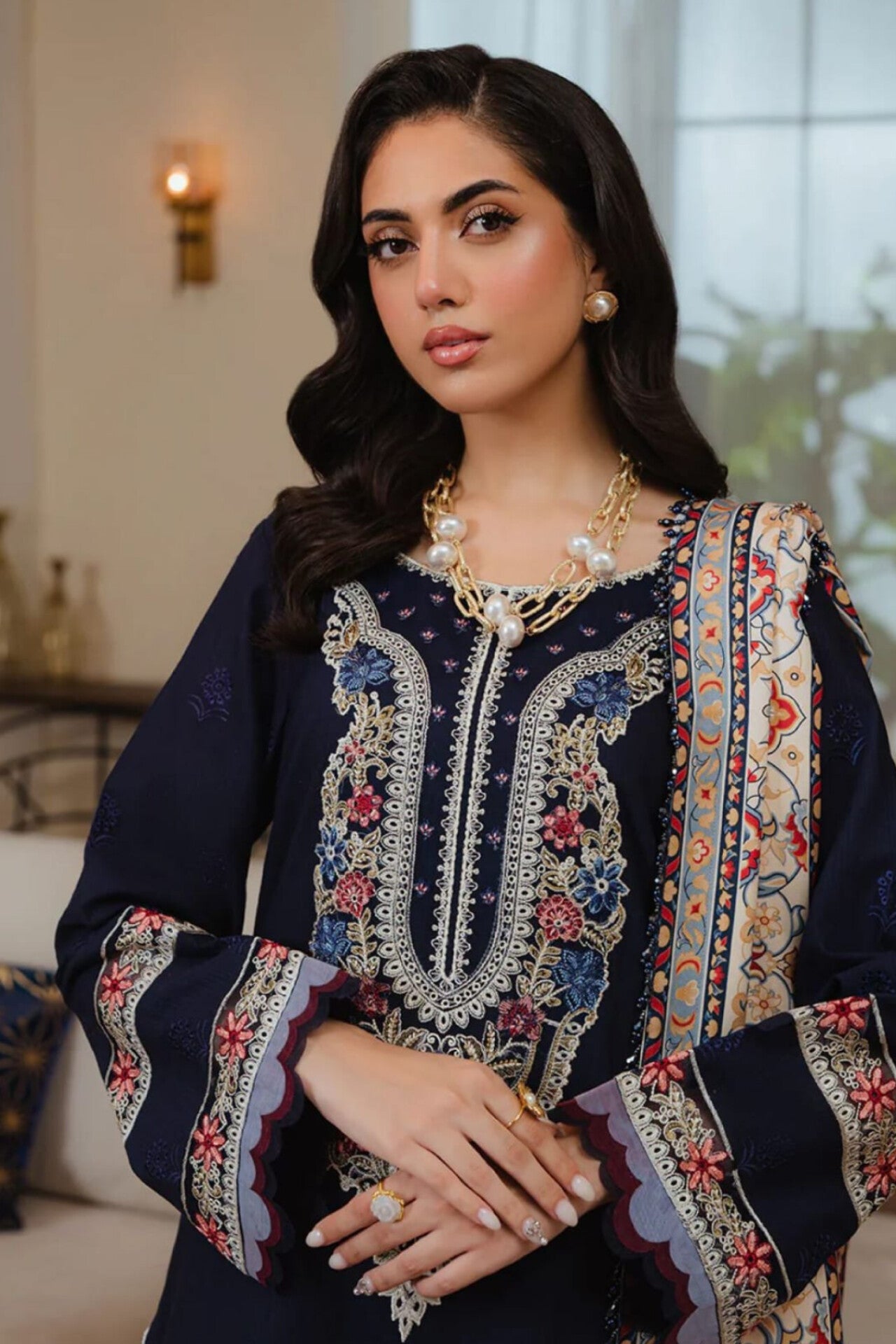 STELLA D#143- 1|3PC Dhanak|Digital printed Twill pashmina wool shawl