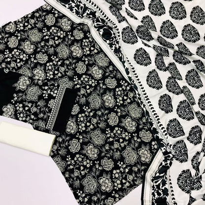 Coco By Zara Shahjahan D # 188 - 01 | 3PC Luxury Dhanak | Digital Printed Twill Pashmina Wool Shawl